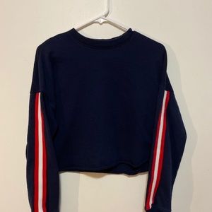 Garage Navy Cropped Long Sleeve